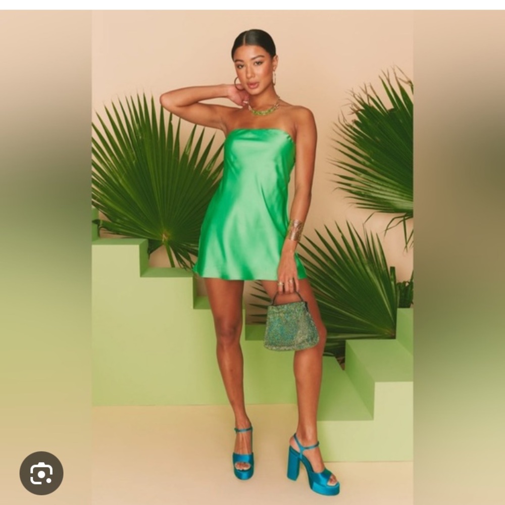 Show Me Your Mumu Satin Strapless Mini Dress